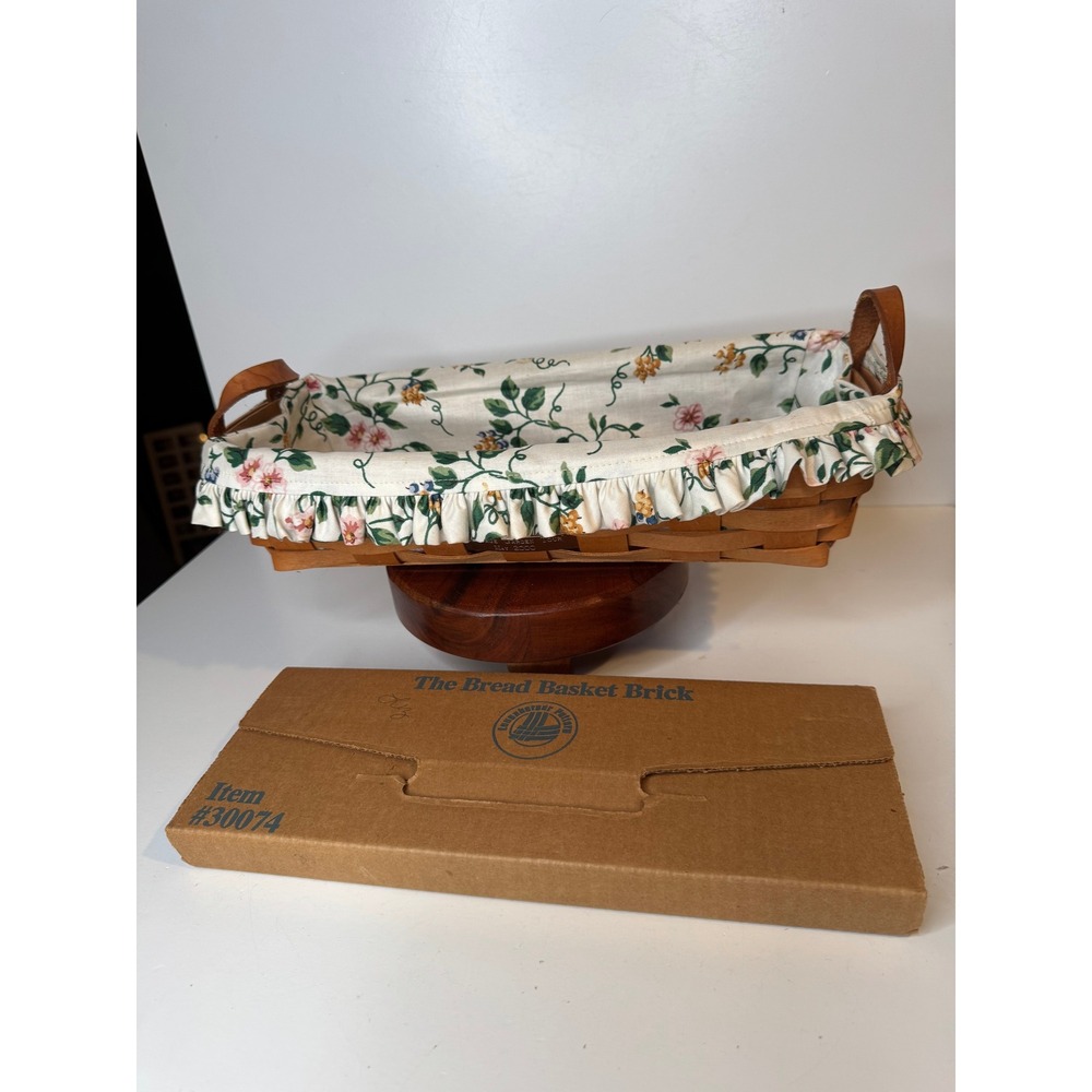 Longaberger Cottage Garden Tour Bread Basket Liner Brick May‎ 2000 Signed